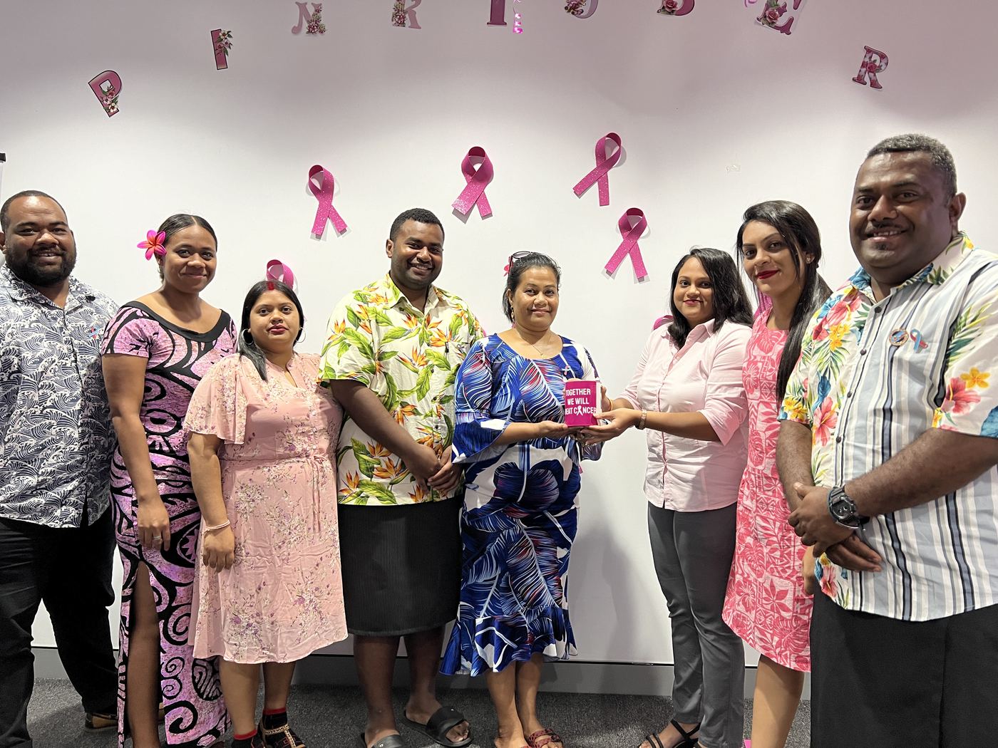Together we beat cancer at the NexOutsource office in Suva